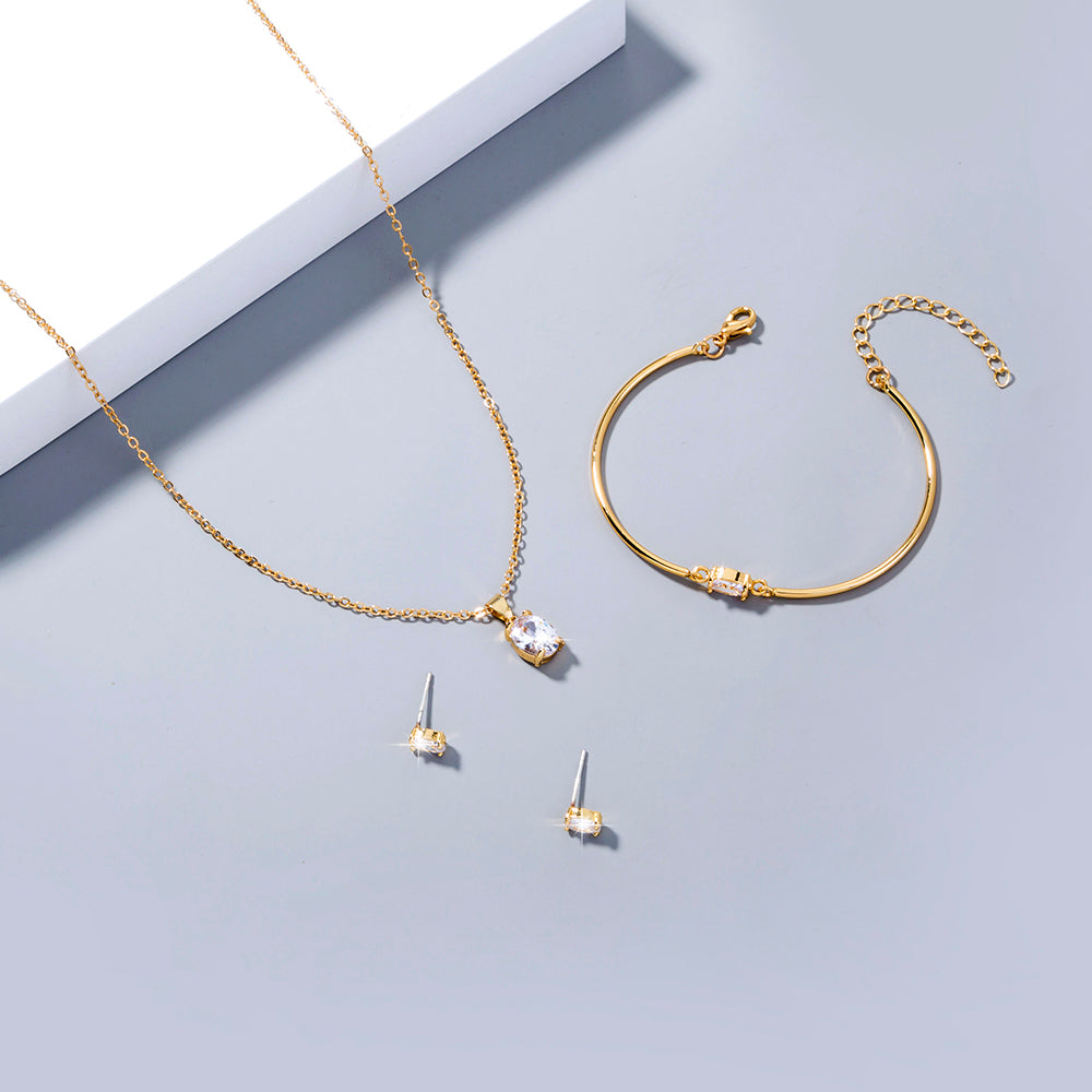 Set of 3 Copper Micro-Set Zircon Jewelry
