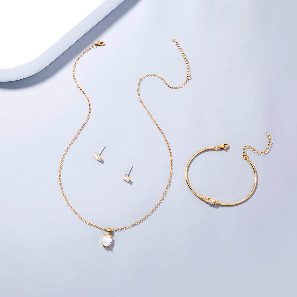 Set of 3 Copper Micro-Set Zircon Jewelry