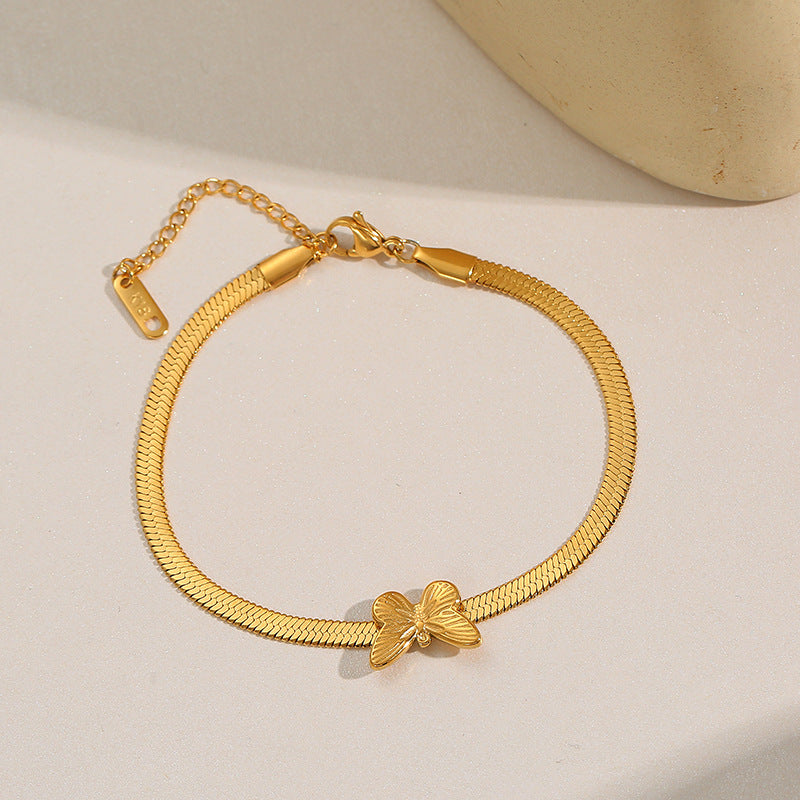 Butterfly 18K Gold Snake Bone