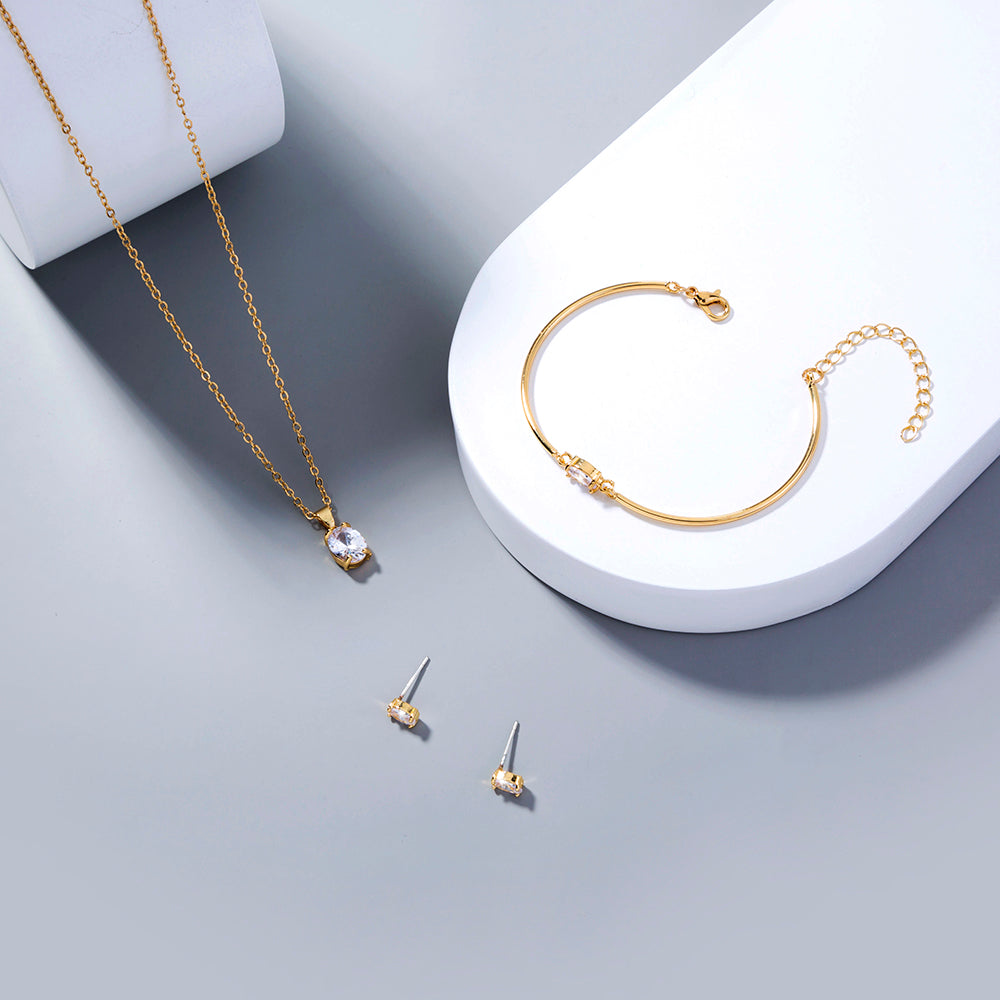 Set of 3 Copper Micro-Set Zircon Jewelry