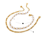 Stainless Steel Glass Pearl Ankle Bracelet