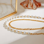 Stainless Steel Glass Pearl Ankle Bracelet