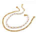 Stainless Steel Glass Pearl Ankle Bracelet