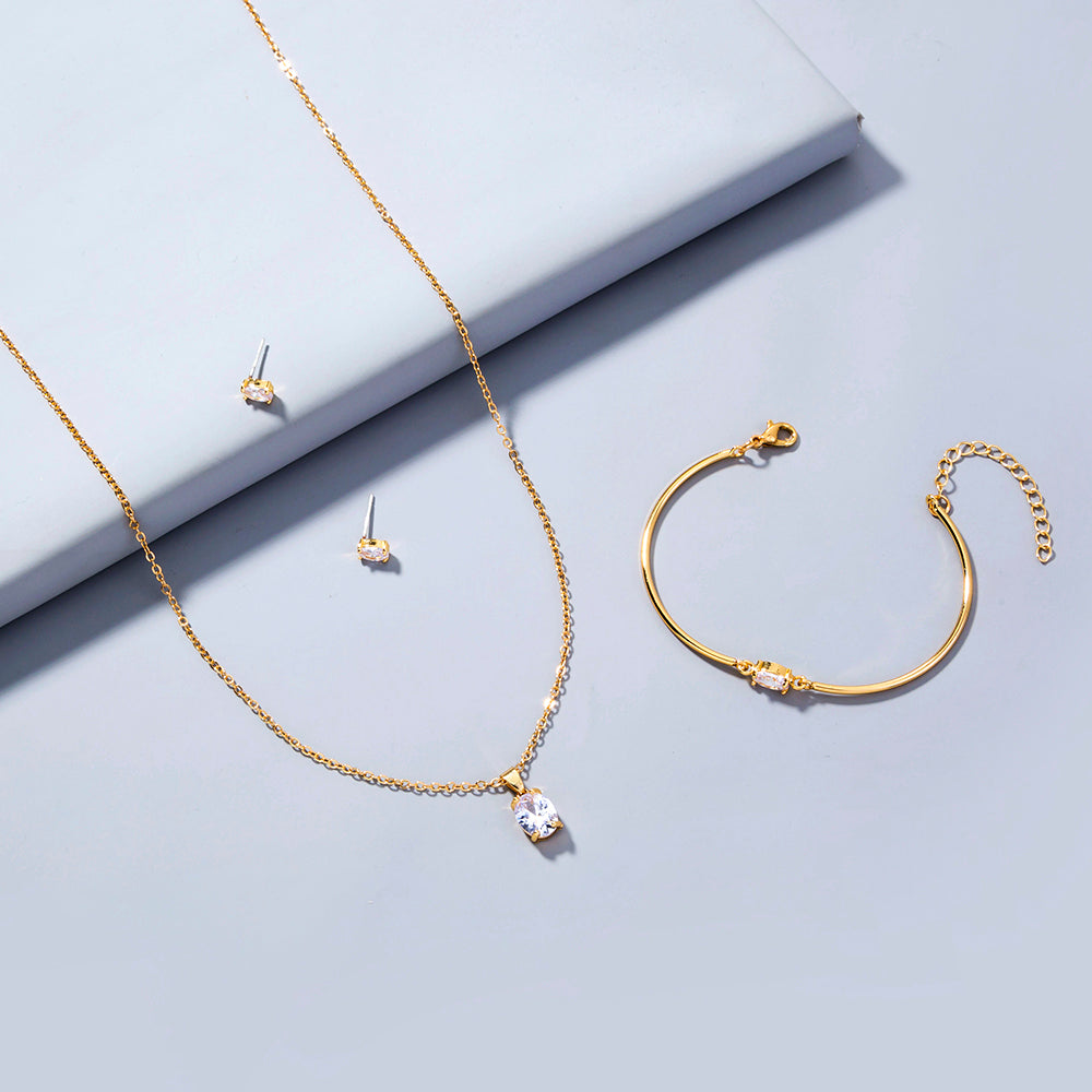 Set of 3 Copper Micro-Set Zircon Jewelry
